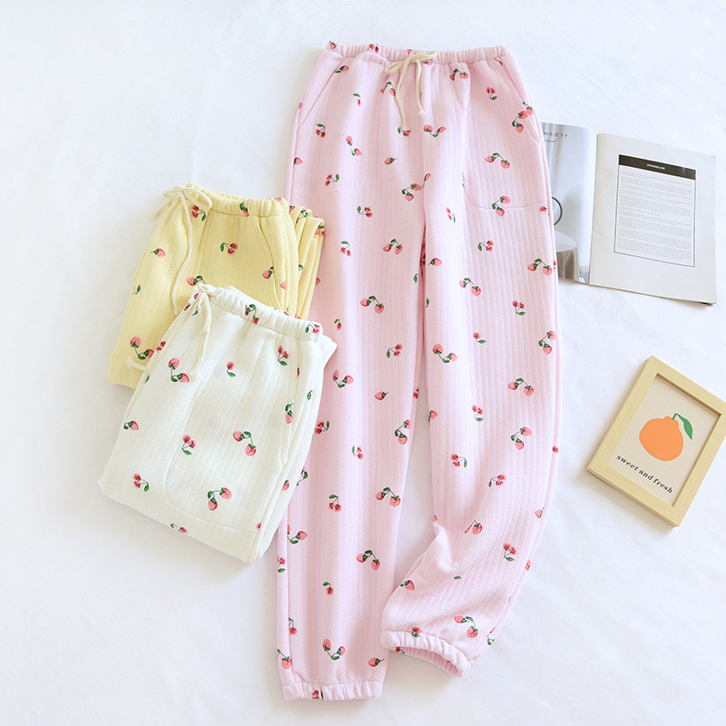Fdfklak Női Pizsama Nadrág Pamut Nadrág Szabadidő Otthoni Ruha Őszi Téli Meleg Kényelmes Alsó Alsó Hálóruha