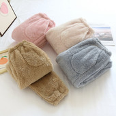 Fdfklak 2022 uued lahtised püksid, naiste mood, pehme soliidne pluss samet, paksud korallifliisist püksid, soojad pidžaamapüksid