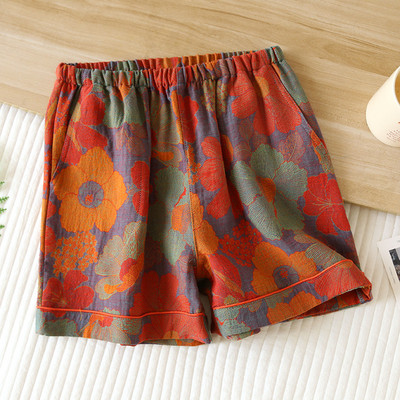 Καλοκαιρινό φλοράλ στάμπα γυναικεία πυτζάμες παντελόνια ύπνου Σορτς για το σπίτι Νέο από καθαρό βαμβακερό πυζά κάτω Γυναικείο σαλονάκι