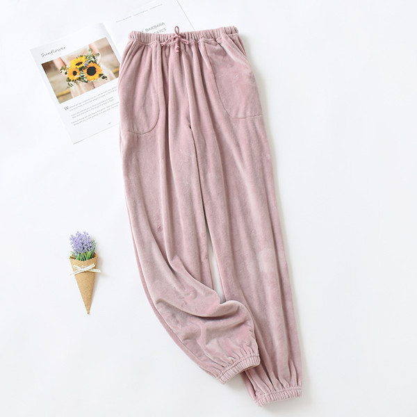 Toamnă Iarnă Pijamale noi de flanel cu pantaloni pentru femei Pantaloni de acasă Pantaloni de dormit Pantaloni de pijama Îmbrăcăminte de lounge Fdfklak