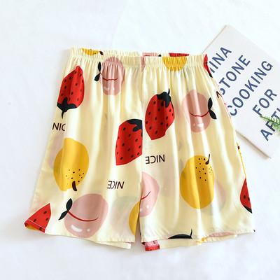 Καλοκαιρινό λεπτό, ελαστικό σαλονάκι μέσης, παντελόνι βισκόζης, φαρδύ σορτς για ύπνο με φλοράλ εμπριμέ παντελόνι πιτζάμες