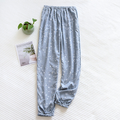 Pantaloni noi de flori Pantaloni de damă Pantaloni de pijama Pantaloni de somn de primăvară, toamnă, de viscoză, haine de casă pentru femei, îmbrăcăminte de salon