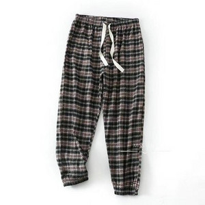 Pantaloni lungi pentru femei, 100% bumbac, cu design în carouri