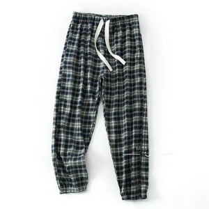 Pantaloni lungi pentru femei, 100% bumbac, cu design în carouri