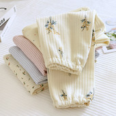 Φθινοπωρινά Πυτζάμες Πυτζάμες Παντελόνι Παντελόνι Βαμβακερό Παντελόνι Υπνό Παντελόνι Φλοράλ Εκτύπωση Σπίτι Ρούχα Κορίτσια για ύπνο