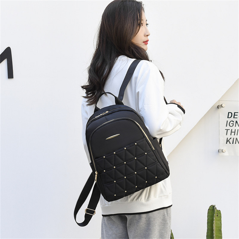 Γυναικείο σακίδιο πλάτης 2023 Trend υψηλής ποιότητας Oxford Casual Shoulder Bags Σακίδιο ταξιδιού μεγάλης χωρητικότητας με σχέδιο Rivet Diamond