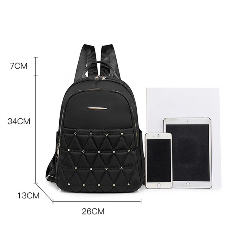 Γυναικείο σακίδιο πλάτης 2023 Trend υψηλής ποιότητας Oxford Casual Shoulder Bags Σακίδιο ταξιδιού μεγάλης χωρητικότητας με σχέδιο Rivet Diamond