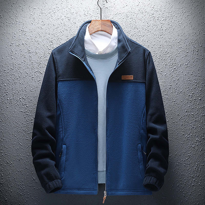 Ανδρικά Ρούχα Ανδρικά Φλις Βάρος Ελαφρύ Ανδρικό Πανωφόρι Χειμερινό Ζεστό Oversize Φαρδύ Fleece Stand-Γιακά Ανδρικά για Μόδα Μπουφάν