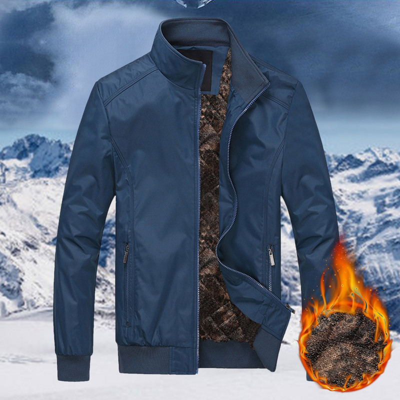 Juh Férfi Gyapjú Férfi kültéri kabát Sportdzsekik Cipzáras Téli Kardigán Kabát Stcollar Kabát Férfi Hosszú Down Közepes ujjú