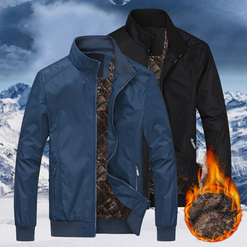 Juh Férfi Gyapjú Férfi kültéri kabát Sportdzsekik Cipzáras Téli Kardigán Kabát Stcollar Kabát Férfi Hosszú Down Közepes ujjú