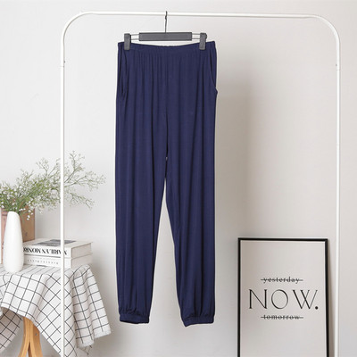 Fdfklak Jarné bavlnené dámske nohavice na spanie, voľné 3XL-7XL, plus veľkosť, nočné nohavice na spanie, vínovo červené pyžamové nohavice
