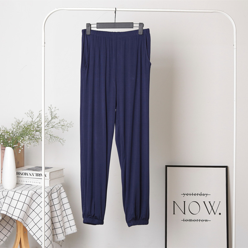 Fdfklak Jarné bavlnené dámske nohavice na spanie, voľné 3XL-7XL, plus veľkosť, nočné nohavice na spanie, vínovo červené pyžamové nohavice