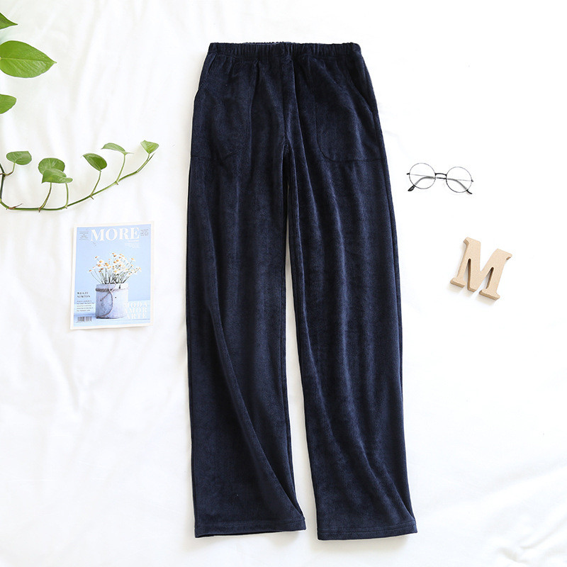 Fdfklak Pantaloni de pijama de flanel Femei Imbracaminte de lounge toamna iarna haine calde de casa Pantaloni grosi pentru femei Pantaloni de somn lung