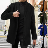 Zimski kaput Tople jakne Podstavljene muške ovratnike Muški kožni zimski rever dugih rukava Vintage kaput Deblja jakna Vuneni kaput Muški