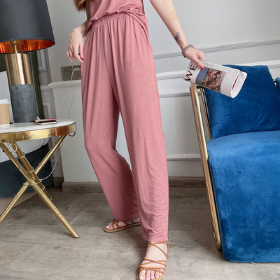 Fdfklak 2021. Proljeće Ljeto Nove široke donjice za spavanje Modal Lounge Home Wear Jednobojne pidžame s elastičnim strukom.
