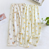 Παντελόνι από βαμβακερό γάζα διπλής στρώσης Μαλακό παντελόνι πιτζάμα για γυναίκες Lounge Φορέστε κορεάτικα γυναικεία ρούχα Φθινοπωρινό παντελόνι ύπνου