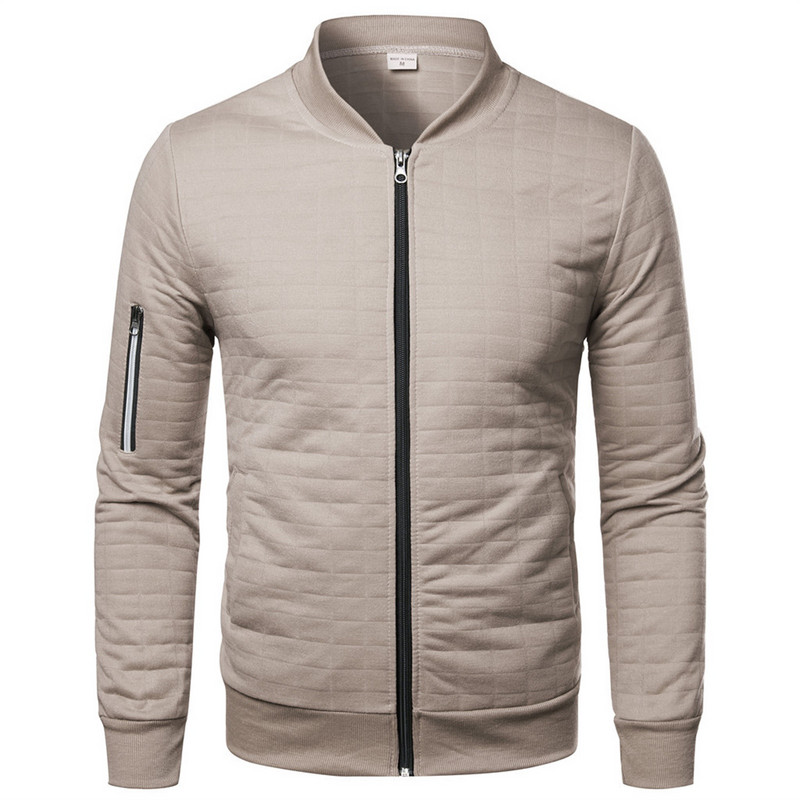 Vyriški drabužiai odiniai paltukai su nauju vyrišku plonu rudeniniu vyrišku languotu žiemos sportu kietu užtrauktuku Sunkios vėjo spalvos