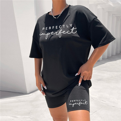 Γυναικεία Σετ Πιτζάμες Σετ μπλουζάκια Υπερμεγέθη Μπλουζάκι 1898 Brooklyn Print New York Letter Μπλουζάκια Καλοκαιρινά Casual Γυναικεία Ρούχα