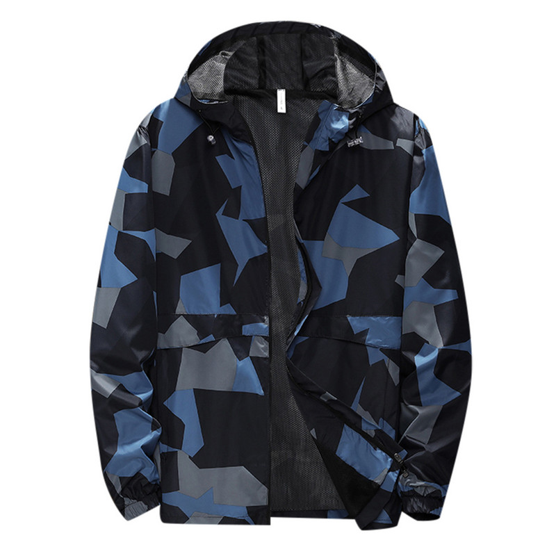 Μπουφάν για σκι Φθινοπωρινά συρρικνούμενα λεπτά Ανδρικά με κουκούλα Oversize Αντρικό παλτό αντιανεμικό για άντρες αναπνεύσιμο για 7xlt