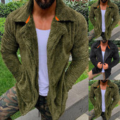 Pánske oblečenie Fleece Thick Warm Men's Fleece Winter Men's Solid Stcollar Winter Jacket Coat H Solid Coat Wool Mountain Anorak
