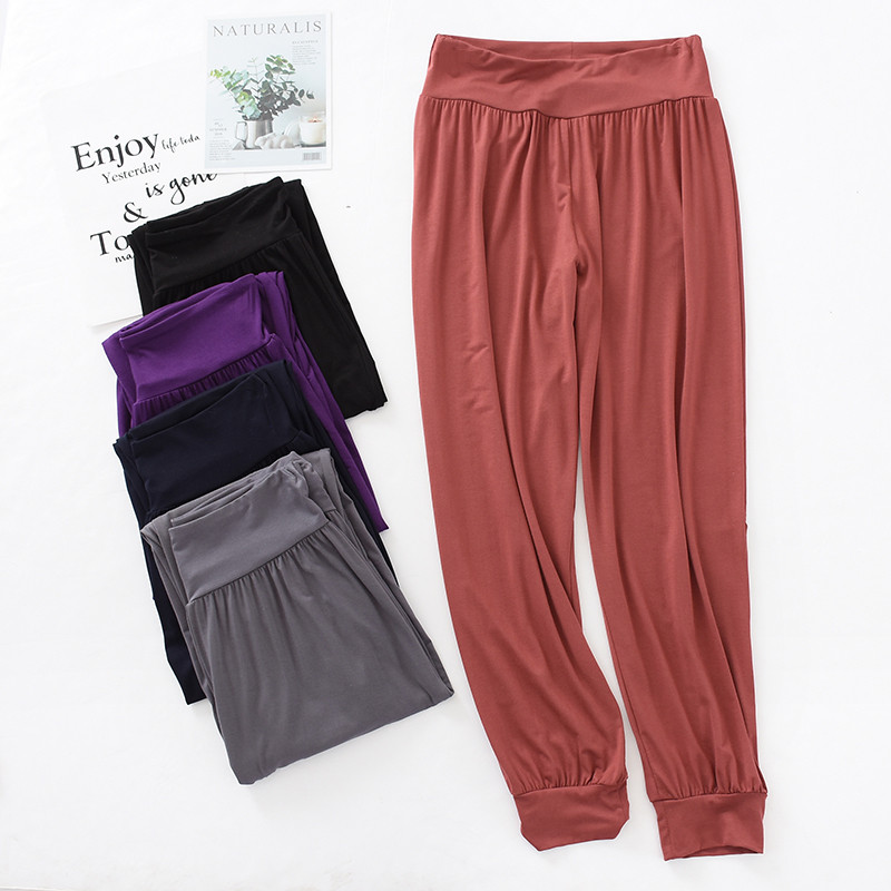 Fdfklak Modal Sleeping Pajama Παντελόνι Loungeware Ψηλόμεσο Σπίτι Παντελόνι 2020 Άνοιξη Καλοκαίρι Νέο Νυχτερινό πάτο