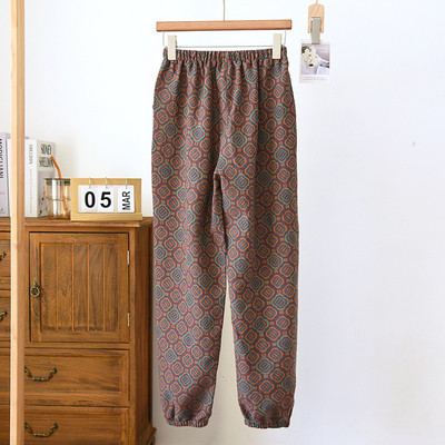 Pantaloni din bumbac Pantaloni de pijama pentru femei 2023 Toamna Noua imbracaminte de camera Vintage in carouri Pantaloni de fund Haine de noapte de nunta