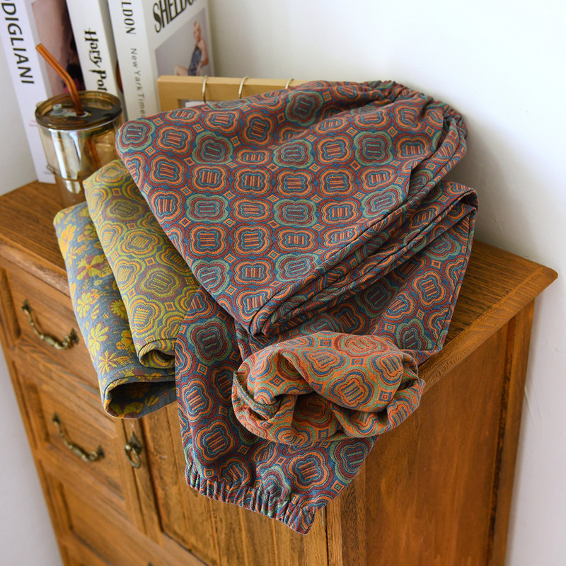 Pantaloni din bumbac Pantaloni de pijama pentru femei 2023 Toamna Noua imbracaminte de camera Vintage in carouri Pantaloni de fund Haine de noapte de nunta