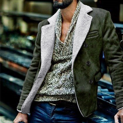 Îmbrăcăminte pentru bărbați Jachetă de toamnă ușoară pentru bărbați, mâneci, căptușită cu fermoar, haină ușoară cu rever, guler bărbați, jachetă de piele lungă pentru băiat, în jos