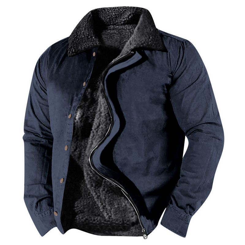 Ziemas jakas vīriešiem Krāsainas vīriešu jakas Vienkārša neilona bieza samta jaka Mētelis ziemā Rudens Fleece Solid Issue Camping