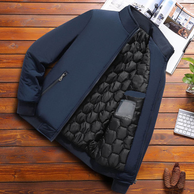 Ανδρικά ρούχα Puffy Down Ανδρικό μπουφάν Χειμερινό Slim Solid Pocket H Slit Jacket Down Jacket Turn μανίκι γιακά ανοιχτό χειμώνα μακρυά ανδρικά