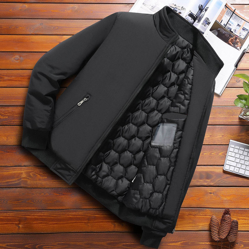 Ανδρικά ρούχα Puffy Down Ανδρικό μπουφάν Χειμερινό Slim Solid Pocket H Slit Jacket Down Jacket Turn μανίκι γιακά ανοιχτό χειμώνα μακρυά ανδρικά