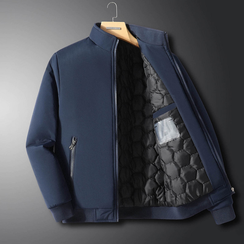 Ανδρικά ρούχα Puffy Down Ανδρικό μπουφάν Χειμερινό Slim Solid Pocket H Slit Jacket Down Jacket Turn μανίκι γιακά ανοιχτό χειμώνα μακρυά ανδρικά