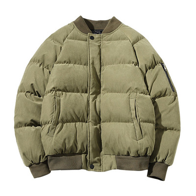 Jachete de iarnă pentru bărbați haină de iarnă bărbați supradimensionate caldă pentru mâneci largi H buzunar palton raglan fermoar solid stgular exterior musca