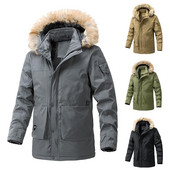 Ανδρικά ρούχα Εργασία Ανδρικά Καπιτονέ Φθινοπωρινό Ανδρικό Παλτό Βαμβακερό Χειμερινό φερμουάρ Απλό με φερμουάρ Πτυσσόμενο Μπουφάν τσέπη χαλαρό γιακά