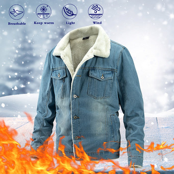 Студено палто Weather Denim Дълги джобове Палта Блуза Мъжки ръкави Есенни и зимни якета Топли мъжки палта Мъжки якета за дъжд и сняг