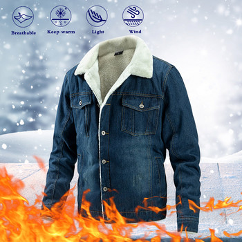 Студено палто Weather Denim Дълги джобове Палта Блуза Мъжки ръкави Есенни и зимни якета Топли мъжки палта Мъжки якета за дъжд и сняг