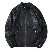 Ανδρικά ρούχα φθινοπωρινό παλτό για κοντό χειμωνιάτικο μπουφάν μοτοσικλέτας Δερμάτινο ανδρικό τζάκετ Pu δερμάτινο φθινοπωρινό μπουφάν με κουκούλα ανδρική δουλειά με