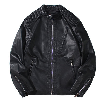 Ανδρικά ρούχα φθινοπωρινό παλτό για κοντό χειμωνιάτικο μπουφάν μοτοσικλέτας Δερμάτινο ανδρικό τζάκετ Pu δερμάτινο φθινοπωρινό μπουφάν με κουκούλα ανδρική δουλειά με