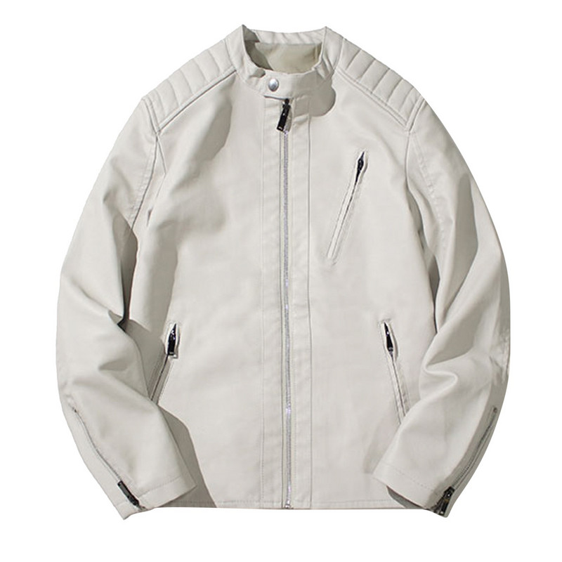 Ανδρικά ρούχα φθινοπωρινό παλτό για κοντό χειμωνιάτικο μπουφάν μοτοσικλέτας Δερμάτινο ανδρικό τζάκετ Pu δερμάτινο φθινοπωρινό μπουφάν με κουκούλα ανδρική δουλειά με