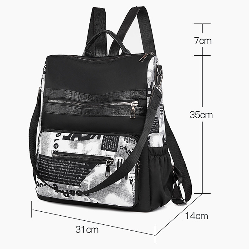 2022 Водоустойчива дамска раница Oxford Модни дамски раници против кражба Ученическа чанта с принт Висококачествена раница с голям капацитет