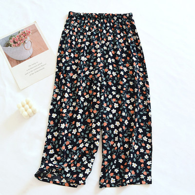 Καλοκαιρινό νέο γυναικείο φλοράλ με στάμπα Sleep Bottoms Casual Loose Pajama Παντελόνι 2023 Loungear Ψηλόμεση Πιτζάμες ύπνου