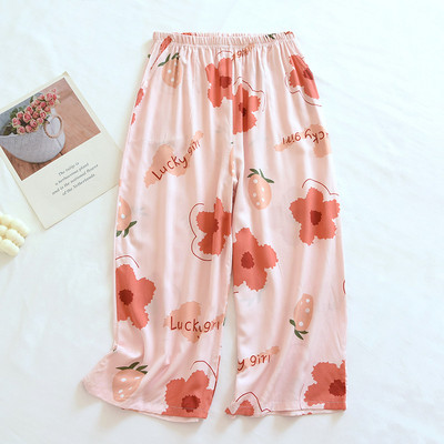 Καλοκαιρινό νέο γυναικείο φλοράλ με στάμπα Sleep Bottoms Casual Loose Pajama Παντελόνι 2023 Loungear Ψηλόμεση Πιτζάμες ύπνου