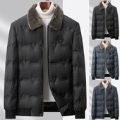 Jachete de iarnă pentru bărbați Pietriș Toamnă caldă Echipament pentru bărbați Gros, ploaie ușoară, Jachetă de iarnă cu fermoar, haină din bumbac, pentru camping