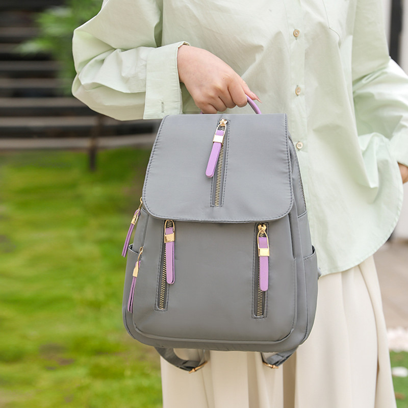 Μαλακές δερμάτινες γυναικείες τσάντες πλάτης υψηλής ποιότητας Colorblocked μαθητικές σχολικές τσάντες για έφηβες 2023 Designer casual γυναικείο σακίδιο πλάτης