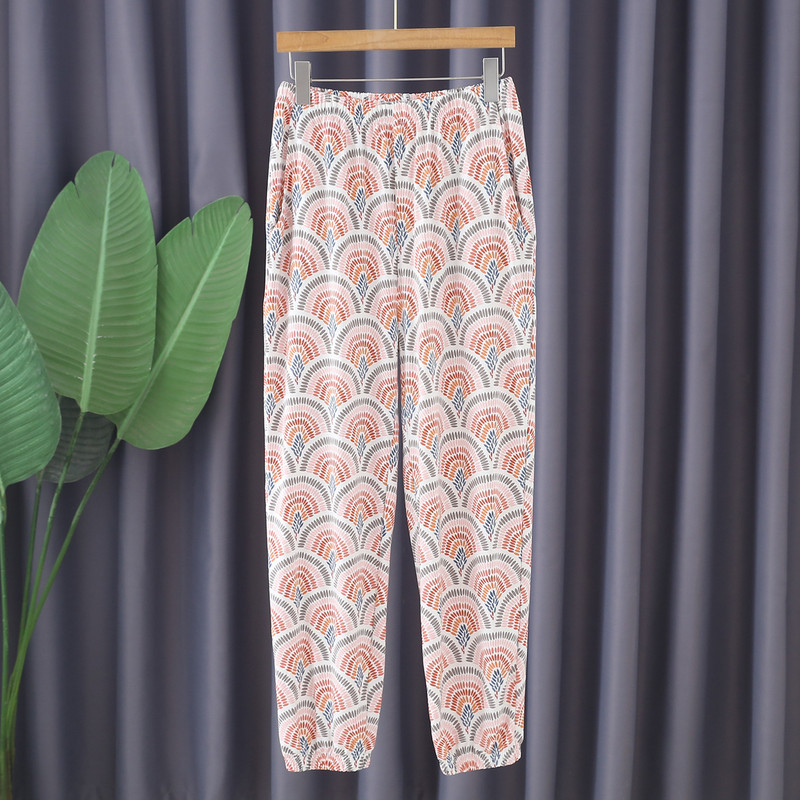 Pijamale cu imprimeu Pantaloni acasă Pantaloni damă stil coreean Pantaloni largi de transpirație Femei 2023 Primăvară Vară Pantaloni noi Pijamale