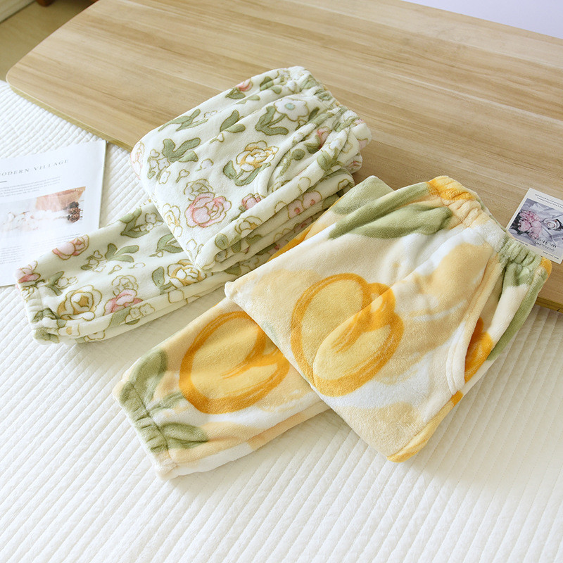 Pantaloni noi de iarnă Îmbrăcăminte de femei pentru somn pijamale Pantaloni Lenjerie de dormit Îngroșat Căldura Purtă de cameră Pantaloni de dormit pentru femei
