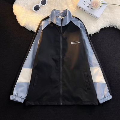 Harajuku Patchwork Bomber Jacket College Varsity Jackets Men Streetwear Color Block Vysokokvalitná ľahká vetrovka pre páry