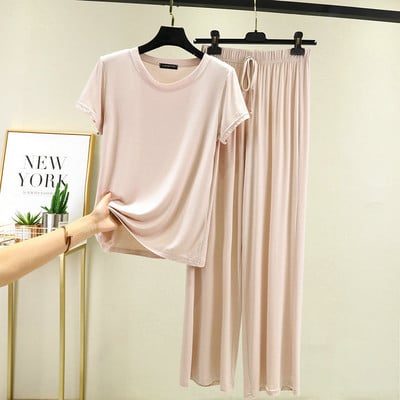 Fdfklak 2023 Νέα Modal Σετ Πιτζάμες Γυναικεία Lounge Χαριτωμένα Sleepwear κοντομάνικα Casual Nightwear μεγάλου μεγέθους M-XXL Γυναικείες πιτζάμες