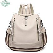 Γυναικείο ρετρό μαλακό δερμάτινο σακίδιο πλάτης Vintage σχέδιο με πριτσίνια Μεγάλης χωρητικότητας Μαθητικό σακίδιο πλάτης Πολλαπλής τσέπης μονόχρωμο casual σακίδιο