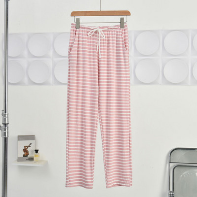 Παντελόνι πιτζάμα με ριγέ σχέδιο για γυναικεία φθινοπωρινά φαρδιά παντελόνια με μακριά μπατζάκια Είδη σπιτιού Σαλόνι φορέματα πιτζάμα Femme